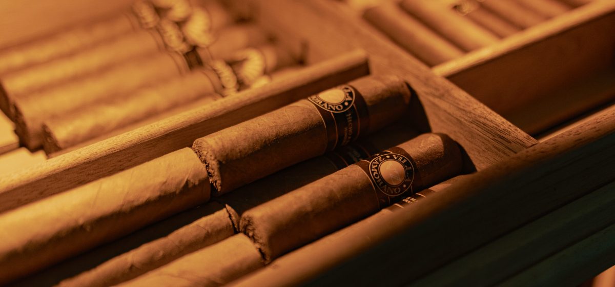 תקריב של מגירת אחסון סיגרים בארון EuroCave Humidor, עם סיגרים מאוחסנים בקפידה בתנאי לחות אידיאליים.